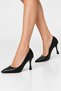 Women's Black Stiletto - Pointed Toe 9 cm Thin Heeled Stylish Shoes
