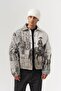 Cavalier Tapestry Fabric Horse Figure Patterned Men's Coat with Snap Fasteners