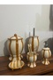 Naomi Collection Striped 5 Piece Bathroom Set Handmade Color Tan/Yellow - 2