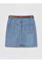 Regular Fit Belted Girls' Jean Skirt - 4
