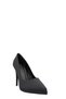 Black Satin Platform Heeled Stiletto Women's Shoes (048 260533) - 2