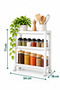 3-Tier Rolling Kitchen Shelf – Multi-Purpose Organizer, Spice Rack, and Food Storage Shelf - 3