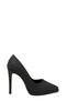 Black Satin Platform Heeled Stiletto Women's Shoes (048 260533)