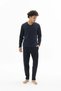 Men's Long Sleeve V-Neck Green Pajama Set C3T0N662