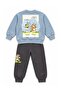 Boys' Printed Blue Sweatshirt and Jogger Tracksuit Set - 5