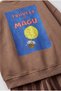 Children's Cotton and Travel Patterned Brown Sweatshirt and Striped Sweatpants Set - 3