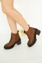 2451511 Eren Shoes&Bag Genuine Leather Lace-Up-Zipper Serrated Non-Slip Sole Daily Women's Boots Real Leather Antique Brown Tan - 6