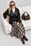 Belted Premium Selection Faux Leather Trench Coat Lby0092 Black - 3