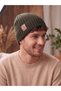 Unisex Fleece-Lined Thick Winter Knitted Beanie - Leather Detailed - 6
