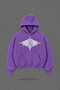 Oversize North Point Printed Hooded Purple Sweatshirt