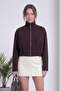 Women's Bomber Jacket with Zipper, Crop Style, Seasonal, Khaki, Black, Red, Beige, Brown - 3