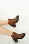 2451511 Eren Shoes&Bag Genuine Leather Lace-Up-Zipper Serrated Non-Slip Sole Daily Women's Boots Real Leather Antique Brown Tan - 3