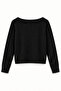 Women's Black Boat Neck Soft Textured Knitwear Sweater - 5