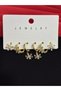 316L Steel Jewelry Gold Color Set of 6 Zircon Stone Earrings