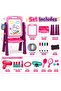 3-in-1 Kids Vanity Mirror & Drawing Board Playset with Reversible Art Board, Beauty Accessories & Ring Toss Game – Pretend Makeup Dressing Table, Creative Doodle Activity Toy for Ages 3+ - 5
