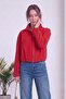 Women's Bomber Jacket with Zipper, Crop Style, Seasonal, Khaki, Black, Red, Beige, Brown - 6