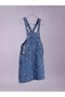 Ozmarka New Season Indigo Bow Patterned Girls' Jean Salopet Dress - 2