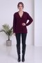 Women's Cardigan V-Neck Hair Knit Patterned Buttoned Knitwear Stone, Burgundy, Gray, Camel, Yellow, Bitter Coffee - 2