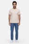 Men Round Neck Short Sleeve Textured T-shirt, Beige - 2