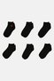 Women 6 Pairs Embroidered Quarter Socks, Black - 3