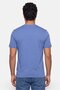 Men Crew Neck Short Sleeve Embroidered Logo T-Shirt, Slate Blue - 4