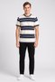 Men Crew Neck Short Sleeve Stripe T-shirts, Multicolor - 2