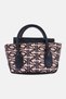Women Monogram Pattern Handbag, Multicolor - 3