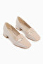 Verna Beige Patent Leather Crocodile Detailed Women's Heeled Shoes - 3