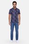 Men Regular Fit Allover Print Short Sleeve Polo Shirt, Navy - 2