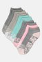 Kids Girl 10 Pair Brand Logo No Show Socks, Multicolor