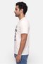 Men Round Neck Short Sleeve Graphic Print T-shirt, Cream - 3