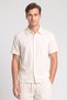 Men Relaxed Fit Textured Short Sleeve Casual Shirt And Shorts Set, Cream, - 2