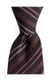 Black and White Striped Brown Silk Tie – 7.5 cm Wide - 6