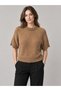 Wool Crew Neck Women's Sweater Short Sleeve