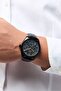 Men APBKBK110G Leather Analog Watch 50mm, Black - 2