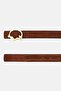 Women Textured Reversible Leather Belt, Brown - 2