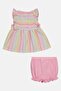 Toddlers Girl 2 Pcs Stripe Dress With Shorts Set, Multicolor - 3