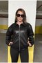 Women's Special Design Premium Knitted Patterned Biker Leather Jacket - 4