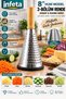 8 Inch 3 Section Steel Funnel Grater with Wooden Bamboo Handle Non-Slip Silicone Base