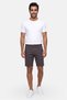 Men Solid Chino Shorts, Dark Grey - 2