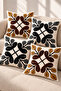 Set of 4 Floral Decorative Throw Pillow Covers 43X43 Cm, 3D Effect Digital Printed - Monochrome Leaves - 2