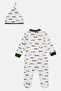 Toddlers Boy 2 Pcs Allover Print Bodysuit With Hat Set, Multicolor - 3