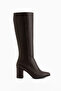 Tatum Brown Pointed Toe Mid-Heel Boots