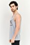 Men Loose Fit Sleeveless Training Vests, Grey - 2