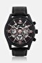 Men APBKBK112G Genuine Leather Analog Watch 43 mm, Black