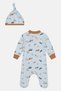 Toddlers Boy 2Pcs Long Sleeve Bodysuits With Hats, Multicolor - 3