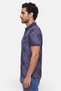 Men Regular Fit Allover Print Short Sleeve Polo Shirt, Navy - 3