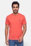 Men Crew Neck Short Sleeve Embroidered Logo T-Shirt, Pink