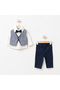 Baby Boy Mevlüt and Special Occasion Set – Stylish Set with Bow Tie and Buttoned Vest 0-3 / 3-6 Months - 2