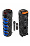 Blue Led Lighting Mobile Party Speaker with Mic and Remote Control with Wheels - 4